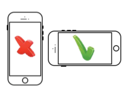 Graphic showing you to hold your phone horizontally